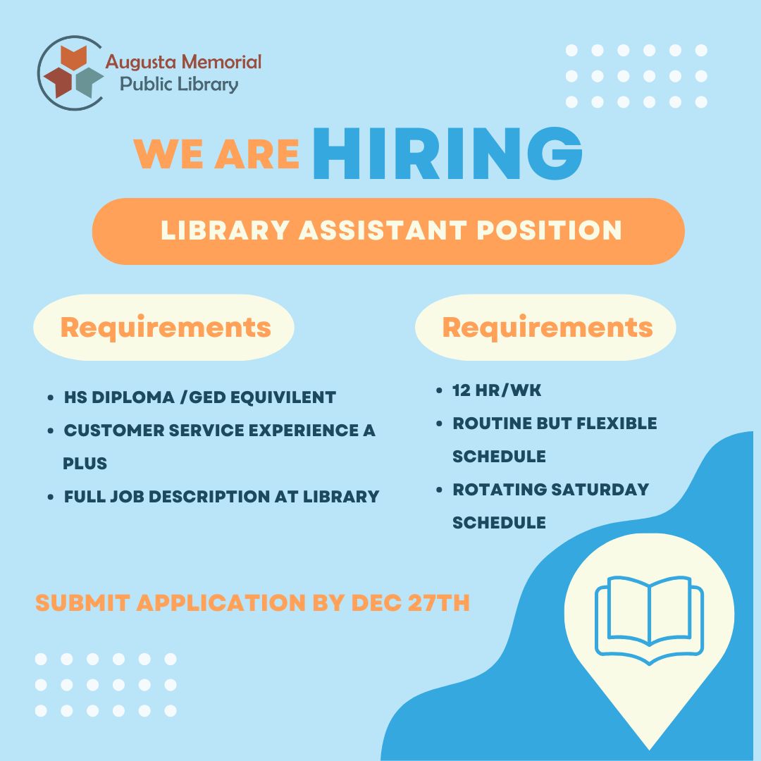 Help wanted: library assistant